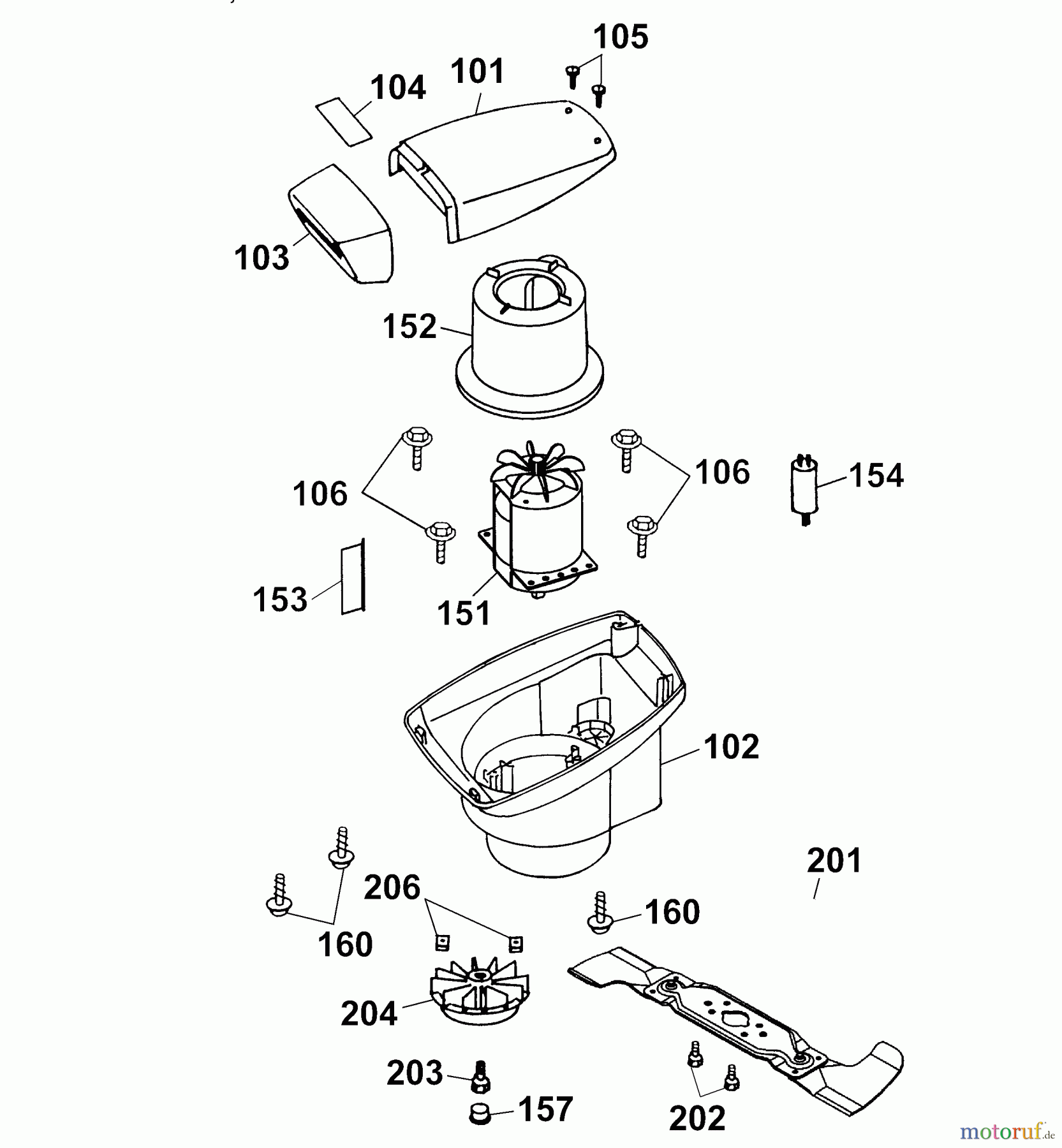 Wolf-Garten Electric mower Premio 46 E 4628000 Series B, C (2003) Cover engine, Blade, Engine