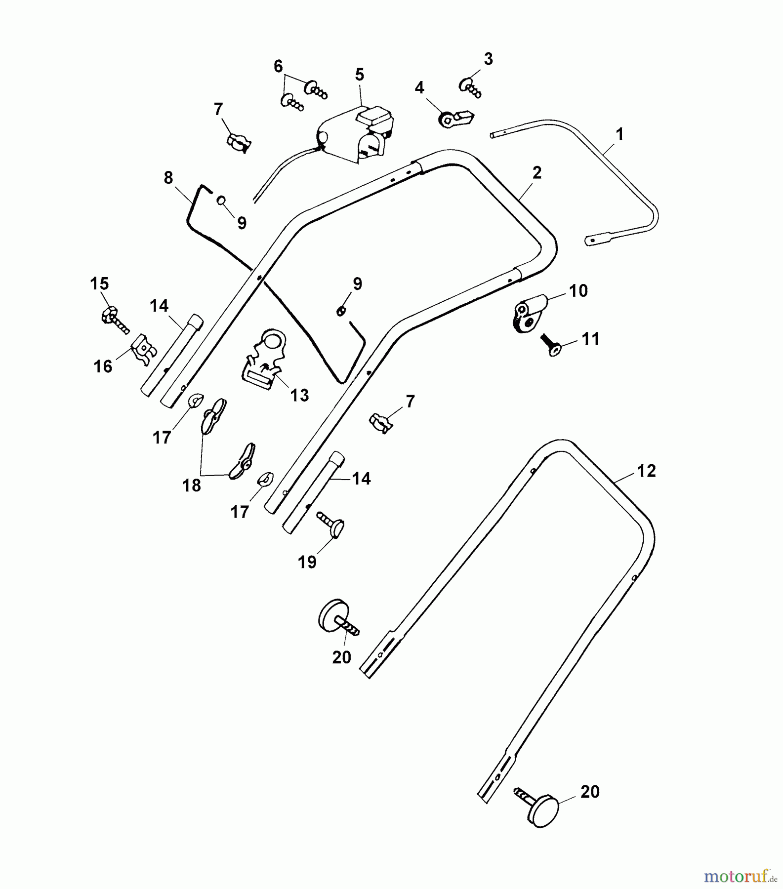  Wolf-Garten Electric mower Premio 32 E 4922000 Series E, F  (2002) Handle