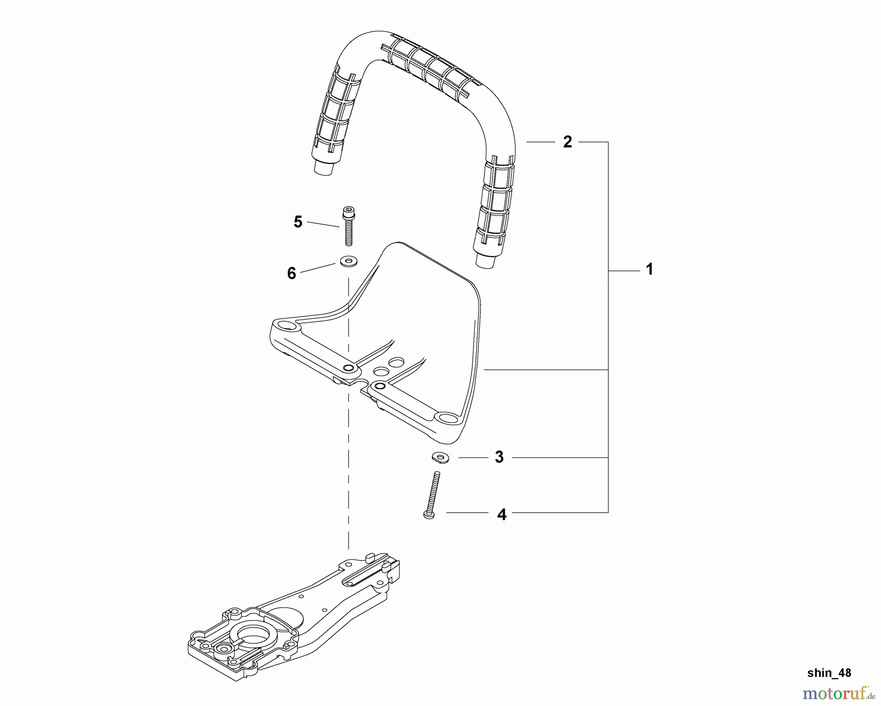  Shindaiwa Heckenscheren DH254 - Shindaiwa Hedge Trimmer, Dual-Sided, S/N: T11811001001 - T11811999999 Front Handle
