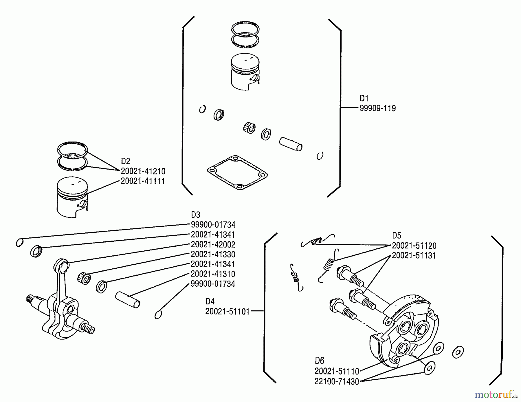  Shindaiwa Trimmer, Faden / Bürste RC45 - Shindaiwa String Trimmer / Brush Cutter Piston And Crankshaft