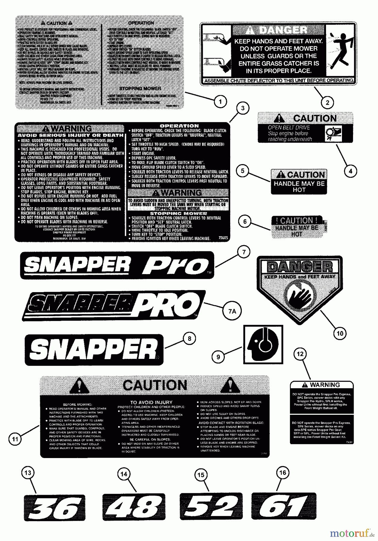  Snapper Mähdecks SPA360 - Snapper 36