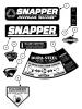 Snapper 216015 - 21" Walk-Behind Mower, 6 HP, Steel Deck, Series 15 Spareparts Decals (Part 1)