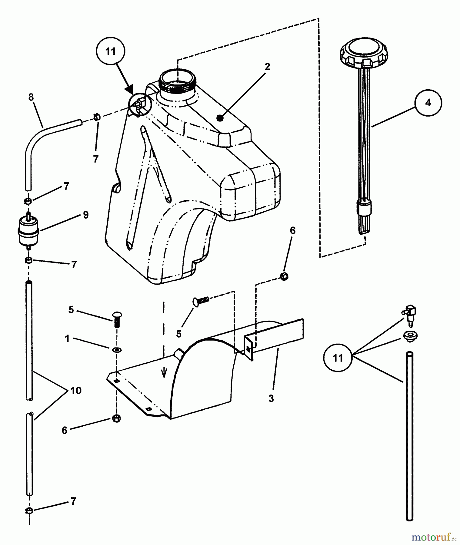  Snapper Nullwendekreismäher, Zero-Turn ZF2501KH (84574) - Snapper 25 HP Zero-Turn Mower, Out Front, Z-Rider Series 1 Fuel Tank Assembly