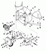 Snapper 7080575 - 38" Snowthrower Attachment LT (3 Piece Frames) Listas de piezas de repuesto y dibujos Blower & Discharge (Rear View)