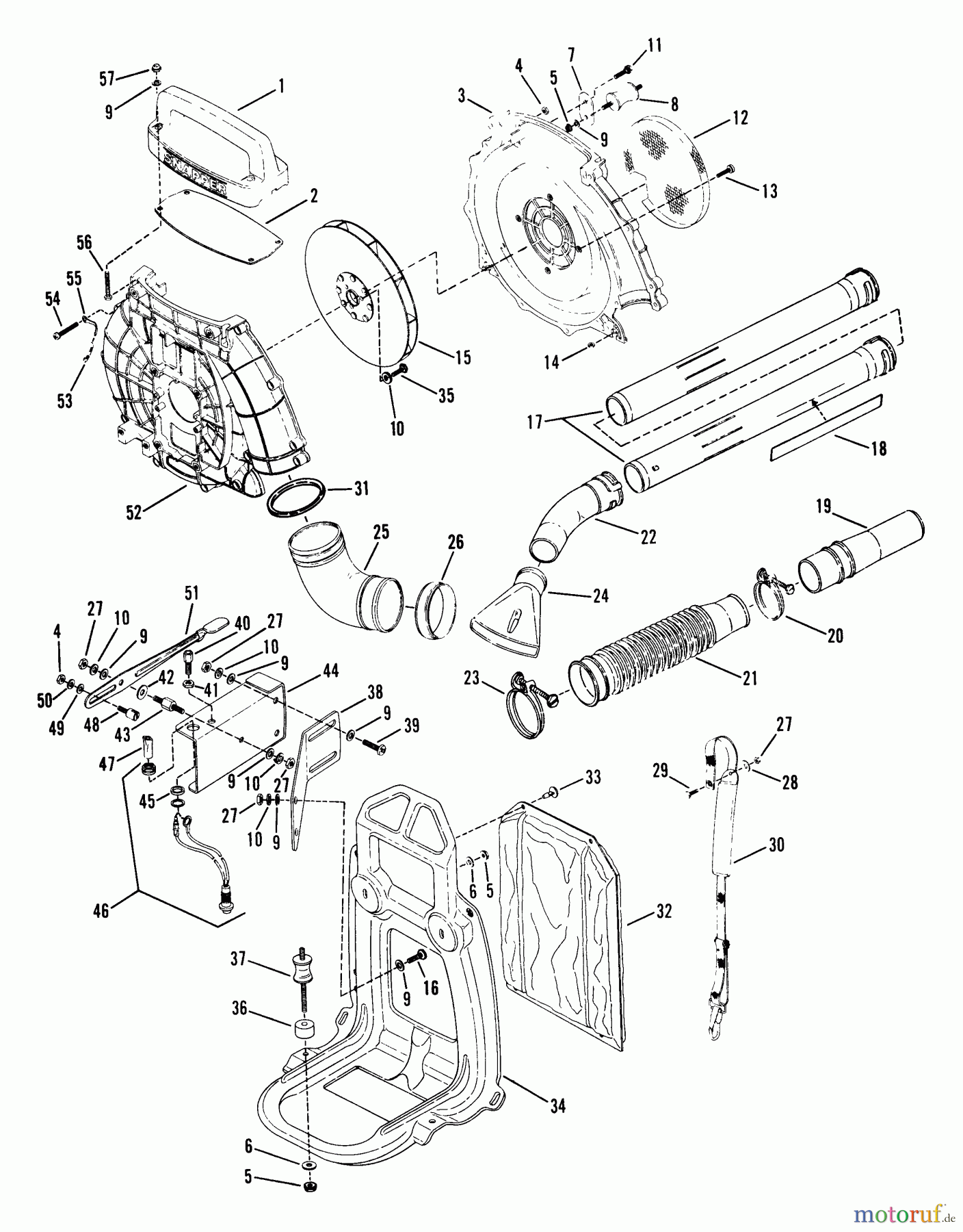  Snapper Sonstiges 415BPB - Snapper Back-Pack Blower 415BPB Main Body & Frame