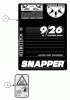 Snapper 9266 - 26" Snowthrower, 9 HP, Two Stage, Large Frame, Series 6 Pièces détachées Decals (Part 3)