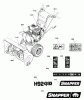 Snapper H824RX (1695851) - 24" Snowthrower, 9 HP, Two Stage, Intermediate Frame Listas de piezas de repuesto y dibujos Decals Group