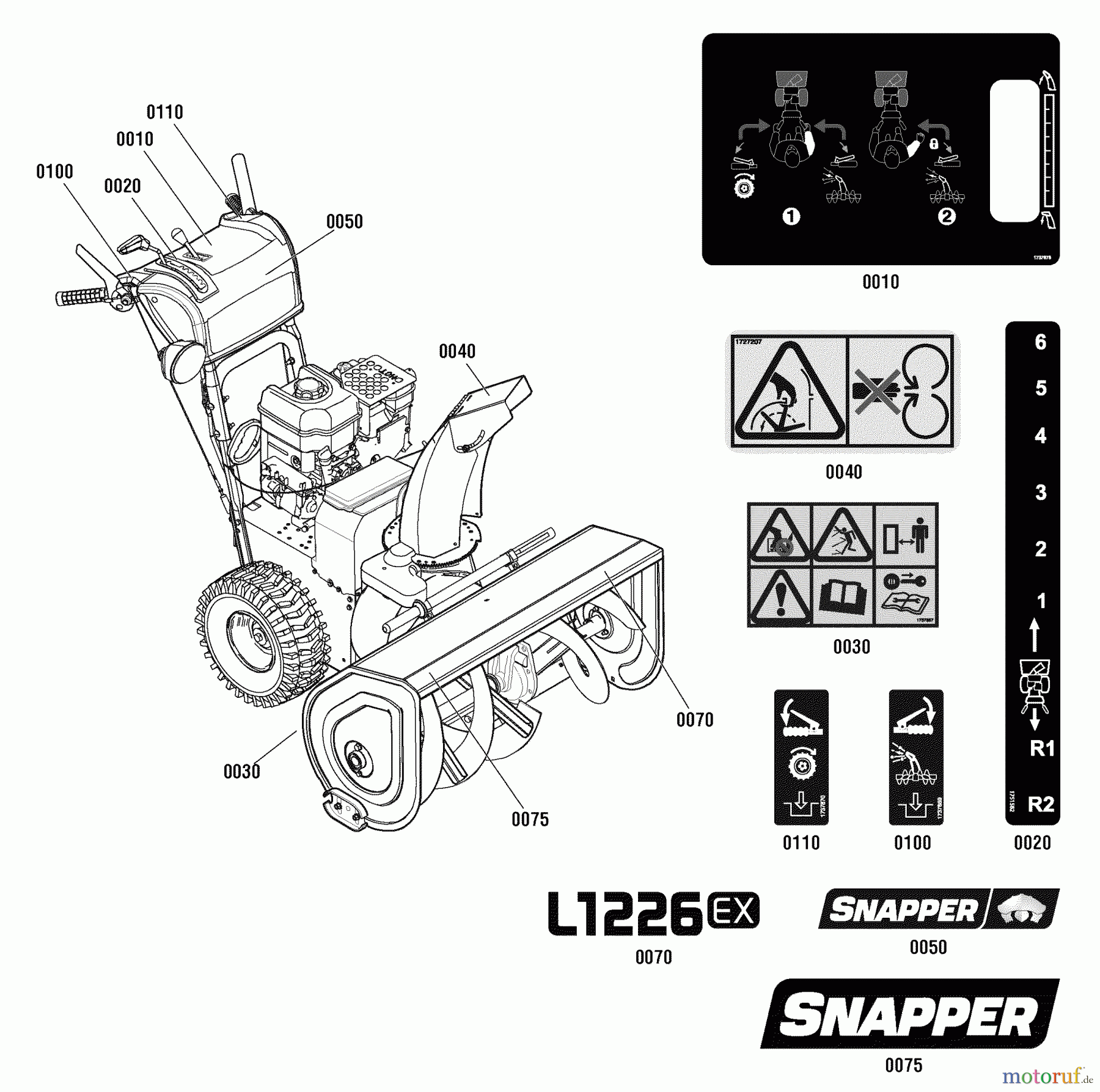  Snapper Schneefräsen L1226EX (1696010) - Snapper 26