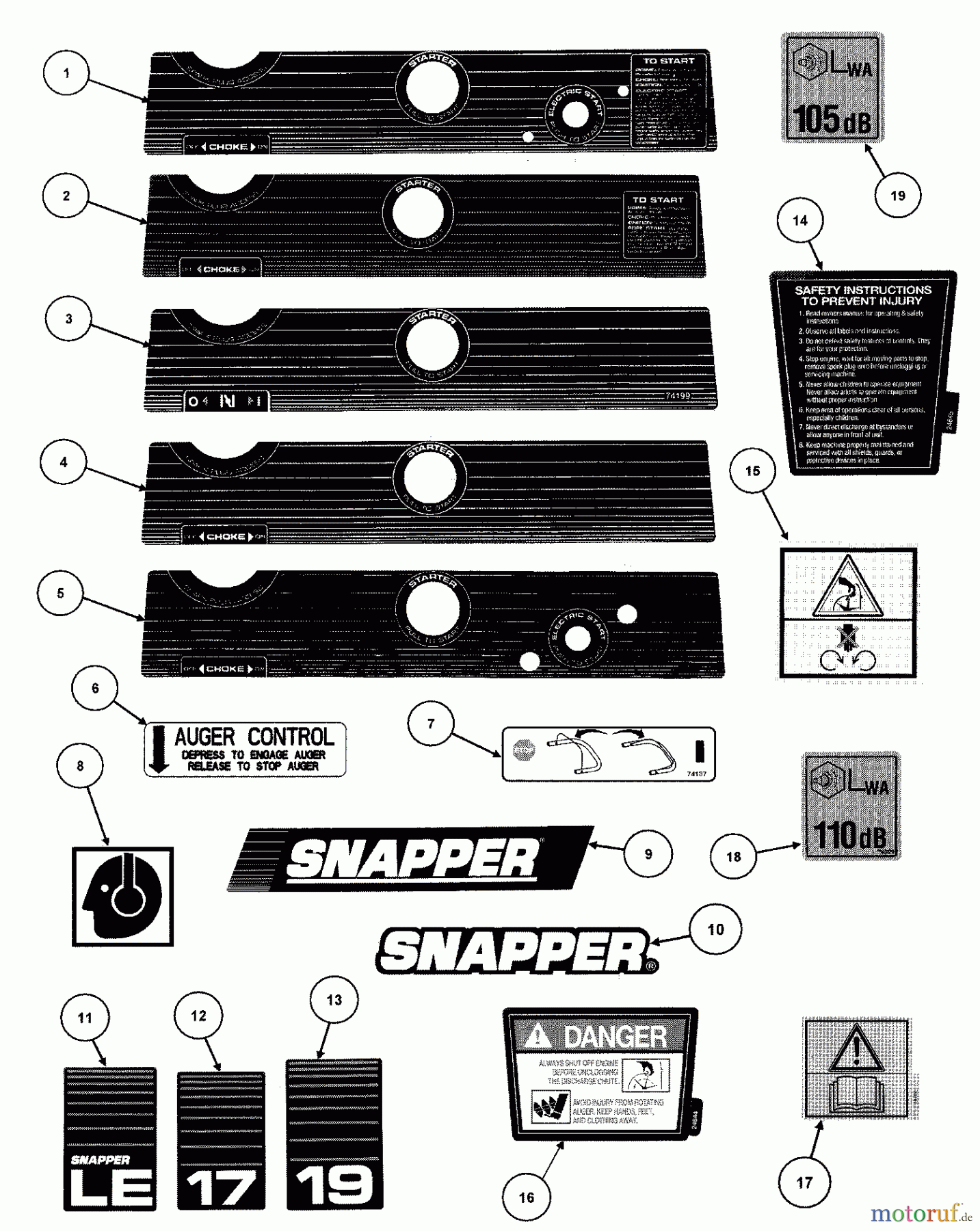  Snapper Schneefräsen LE3171R (85660) - Snapper 17