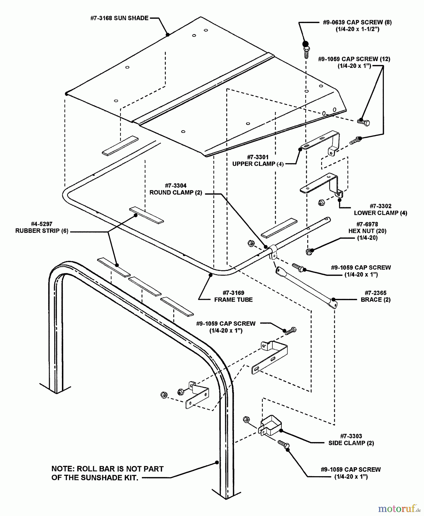  Snapper Utility Vehicles GC9520KW (84449) - Snapper 2x2 Grounds Cruiser Utility Vehicle, 9.5 HP, Series 0 Sun Shade Kit Accessory Group (Kit No. 63151)