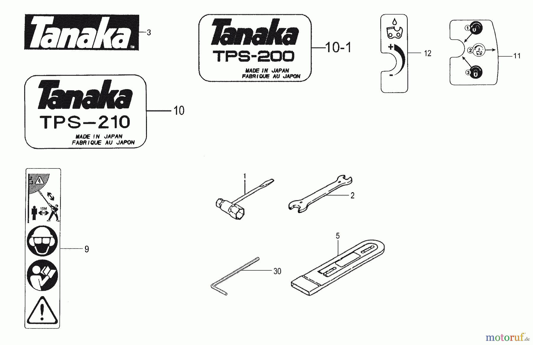  Tanaka Hochentaster TPS-260PF - Tanaka Extended Reach Pole Saw Tools & Decals