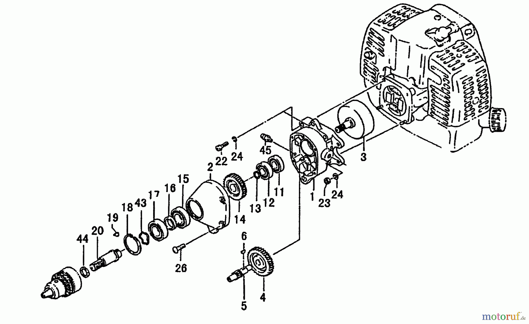  Tanaka Erdbohrer TED-210C - Tanaka Gas Drill (SN: U205952 - U268935) Gear Case