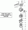 Tanaka TED-262DH - Portable Gas Drill Listas de piezas de repuesto y dibujos Carburetor (Units from serial number S279071 to Z207350)