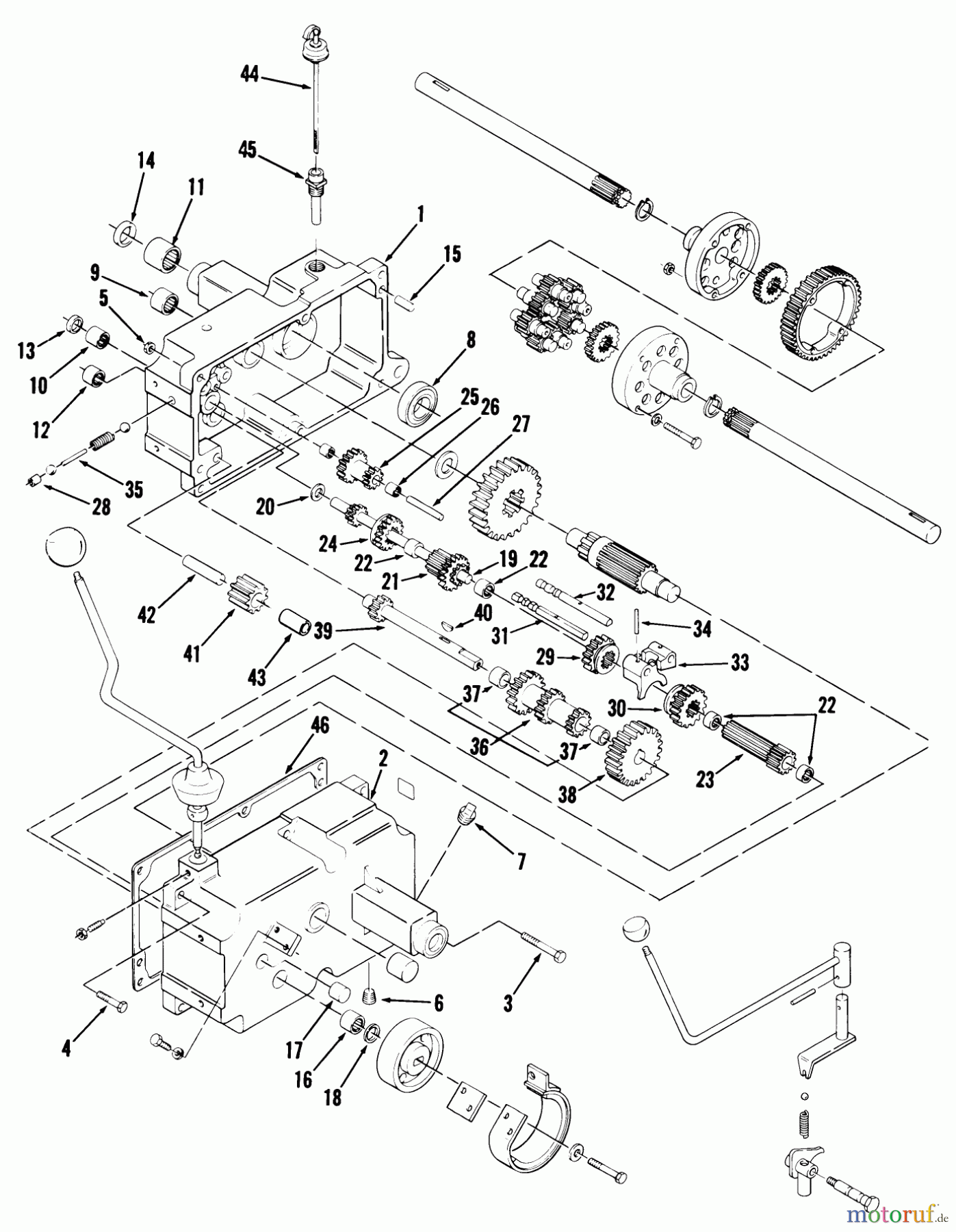  Toro Neu Mowers, Lawn & Garden Tractor Seite 1 01-12K801 (C-125) - Toro C-125 8-Speed Tractor, 1980 MECHANICAL TRANSMISSION-8 SPEED #1