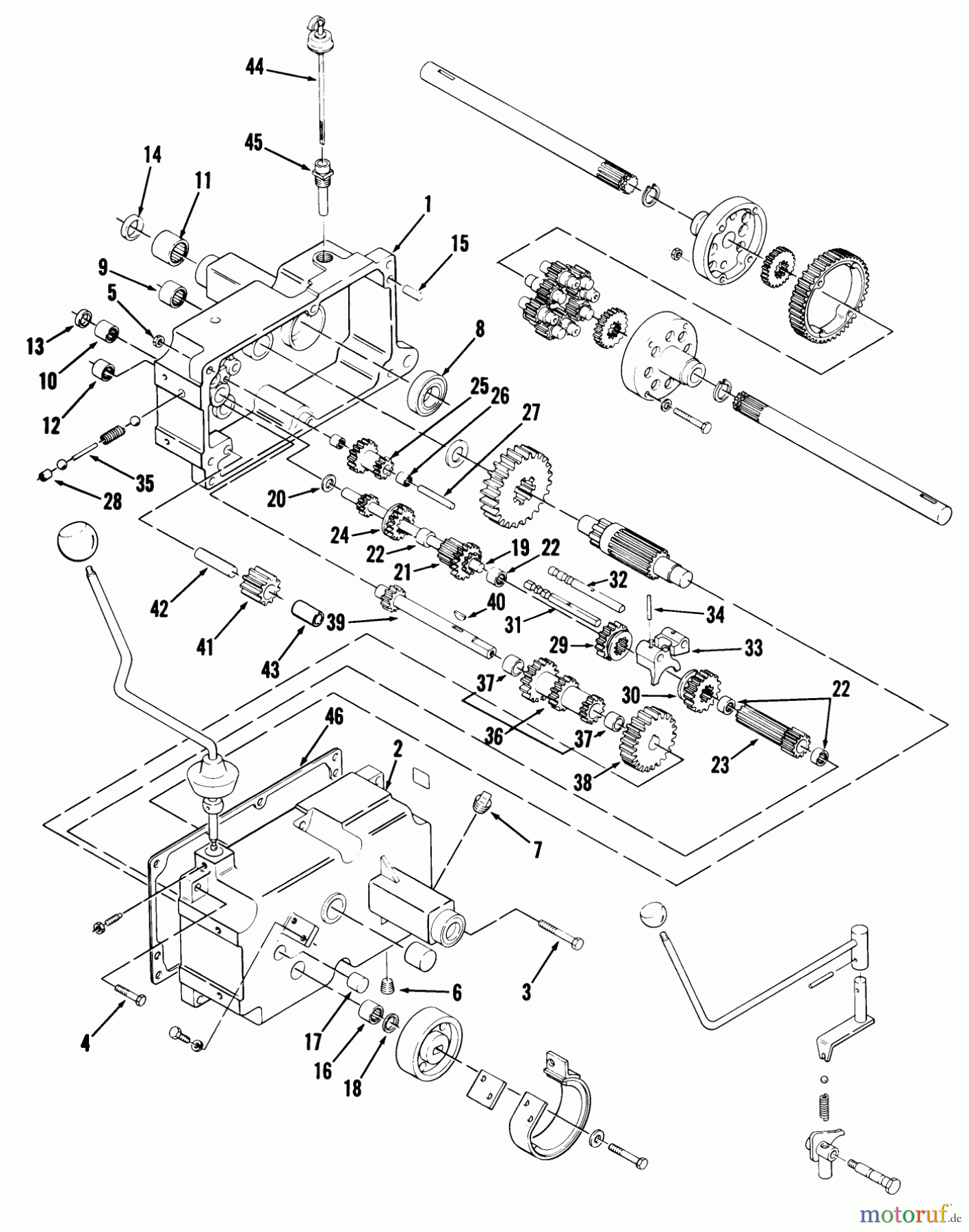  Toro Neu Mowers, Lawn & Garden Tractor Seite 1 01-14K802 (C-145) - Toro C-145 8-Speed Tractor, 1981 MECHANICAL TRANSMISSION-8 SPEED #1