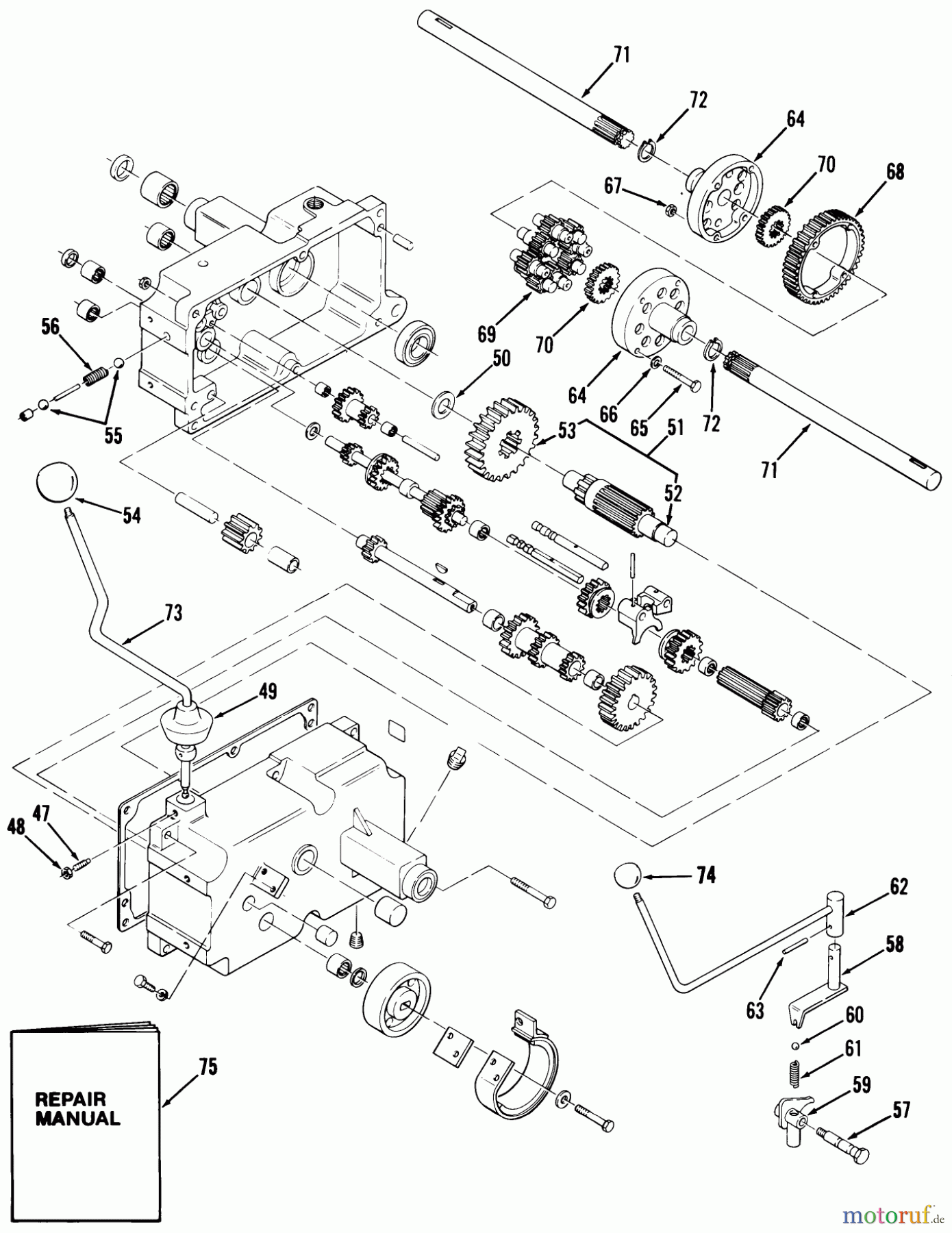 Toro Neu Mowers, Lawn & Garden Tractor Seite 1 01-17KE02 (C-175) - Toro C-175 Twin Automatic Tractor, 1982 MECHANICAL TRANSMISSION-8 SPEED (CONT-D)