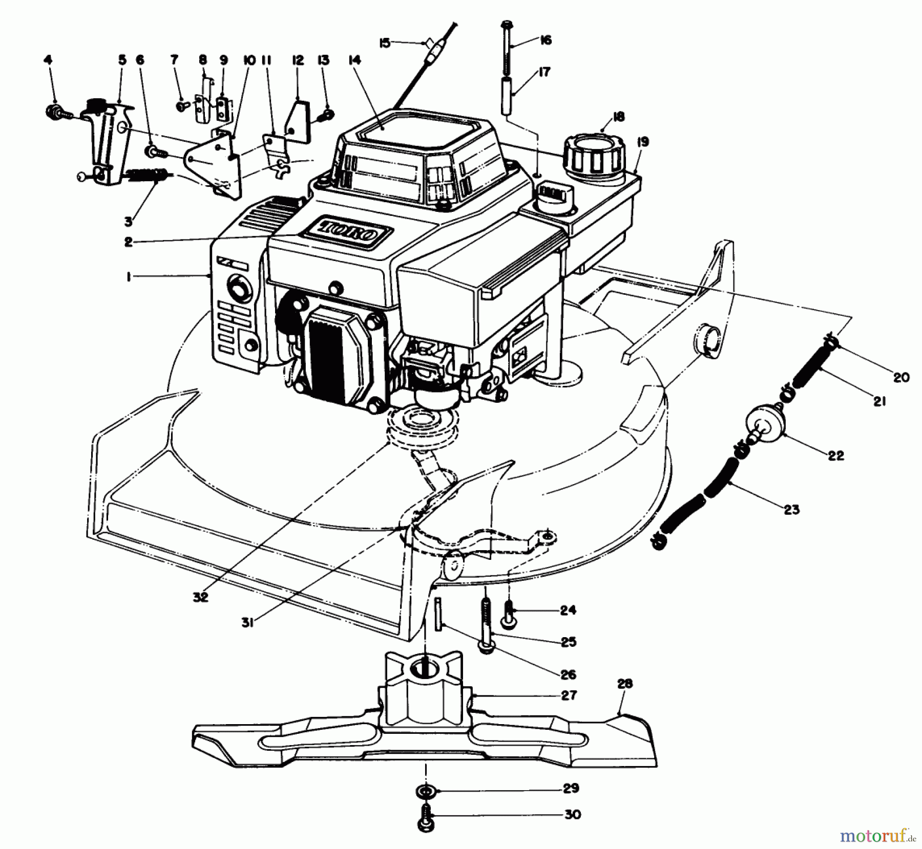  Toro Neu Mowers, Walk-Behind Seite 1 20620 - Toro Lawnmower, 1986 (6000001-6999999) ENGINE ASSEMBLY #1