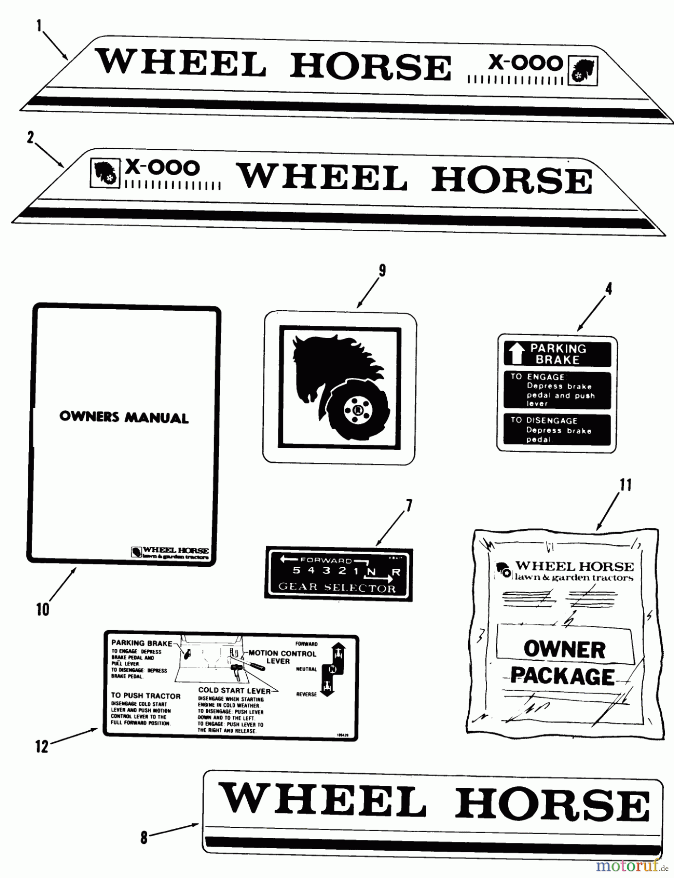  Toro Neu Mowers, Lawn & Garden Tractor Seite 1 02-11BP05 (B-115) - Toro B-115 5-Speed Tractor, 1982 DECALS, MISCELLANEOUS