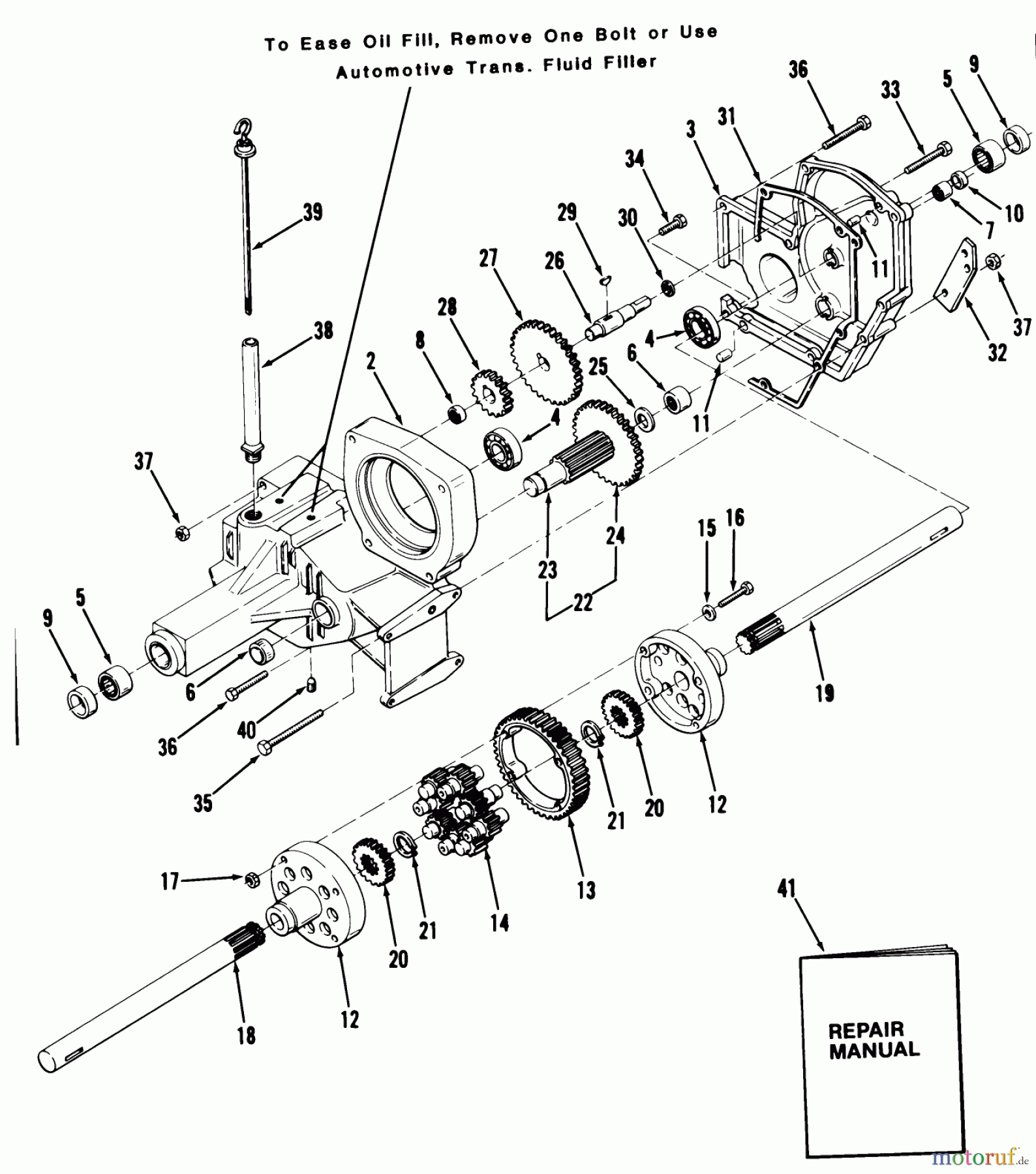  Toro Neu Mowers, Lawn & Garden Tractor Seite 1 11-12K802 (C-125) - Toro C-125 8-Speed Tractor, 1984 TRANSAXLE
