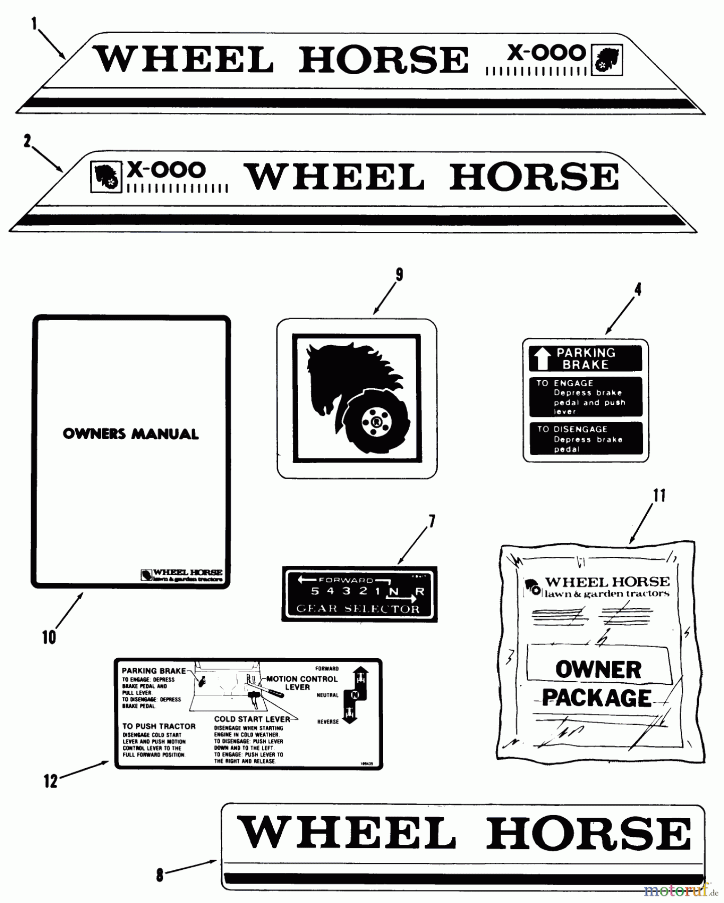  Toro Neu Mowers, Lawn & Garden Tractor Seite 1 12-11BP01 (B-115) - Toro B-115 5-Speed Tractor, 1983 DECALS, MISCELLANEOUS