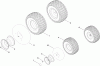 Toro 13AP61RH848 (LX468) - LX468 Lawn Tractor, 2009 (1-1) Spareparts FRONT AND REAR WHEEL ASSEMBLY