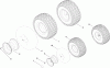 Toro 13AT61RH544 (LX466) - LX466 Lawn Tractor, 2008 (SN 1-) Spareparts FRONT AND REAR WHEEL ASSEMBLY