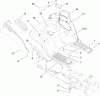 Toro 14AK81RK744 (GT2300) - GT2300 Garden Tractor, 2006 (1A186H30000-) Listas de piezas de repuesto y dibujos FRAME AND BATTERY ASSEMBLY #2
