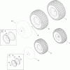 Toro 14AQ94RP848 (GT2200) - GT2200 Garden Tractor, 2012 (SN 1-1) Spareparts FRONT AND REAR WHEEL ASSEMBLY