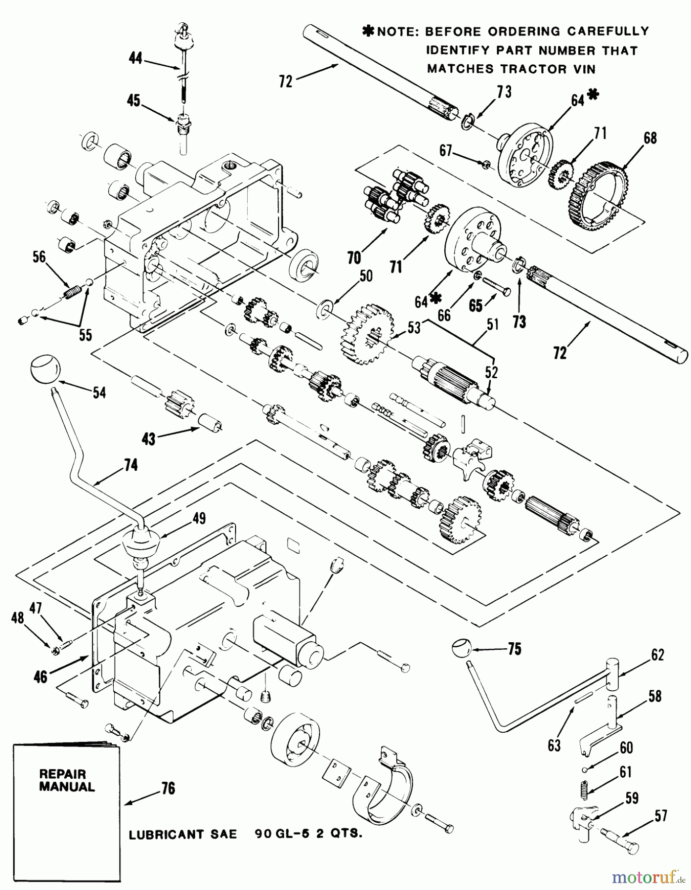  Toro Neu Mowers, Lawn & Garden Tractor Seite 1 21-12KE02 (312-A) - Toro 312-A Garden Tractor, 1986 MECHANICAL TRANSMISSION-8-SPEED #2