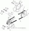 Toro 21-12KE03 (312-A) - 312-A Garden Tractor, 1987 Spareparts DRIVE BELT AND PULLEYS