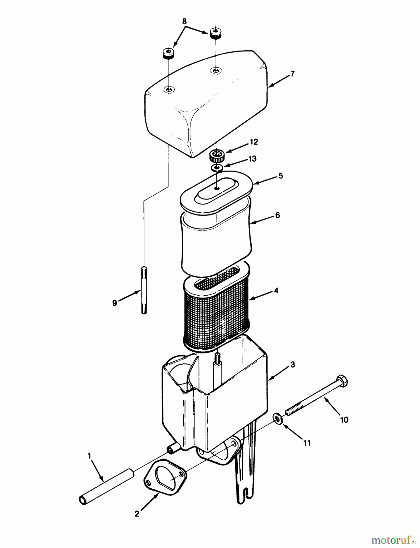  Toro Neu Mowers, Lawn & Garden Tractor Seite 1 22-14O501 (244-5) - Toro 244-5 Yard Tractor, 1991 (1000001-1999999) 14HP ENGINE AIR CLEANER ASSEMBLY