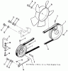 Toro 51-12KE01 (312-H) - 312-H Garden Tractor, 1991 (1000001-1999999) Pièces détachées DRIVE BELT AND PULLEYS