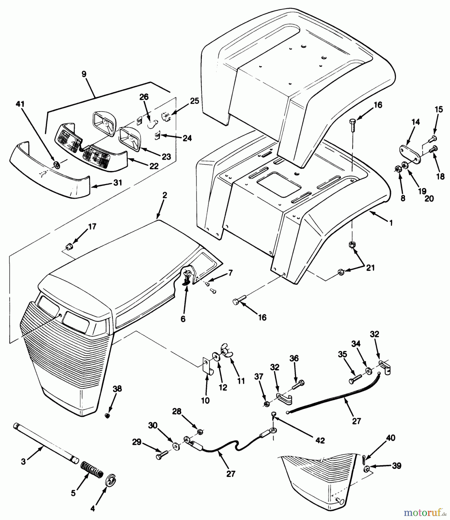  Toro Neu Mowers, Lawn & Garden Tractor Seite 1 32-10B502 (210-5) - Toro 210-5 Tractor, 1991 (1000001-1999999) BODY ASSEMBLY