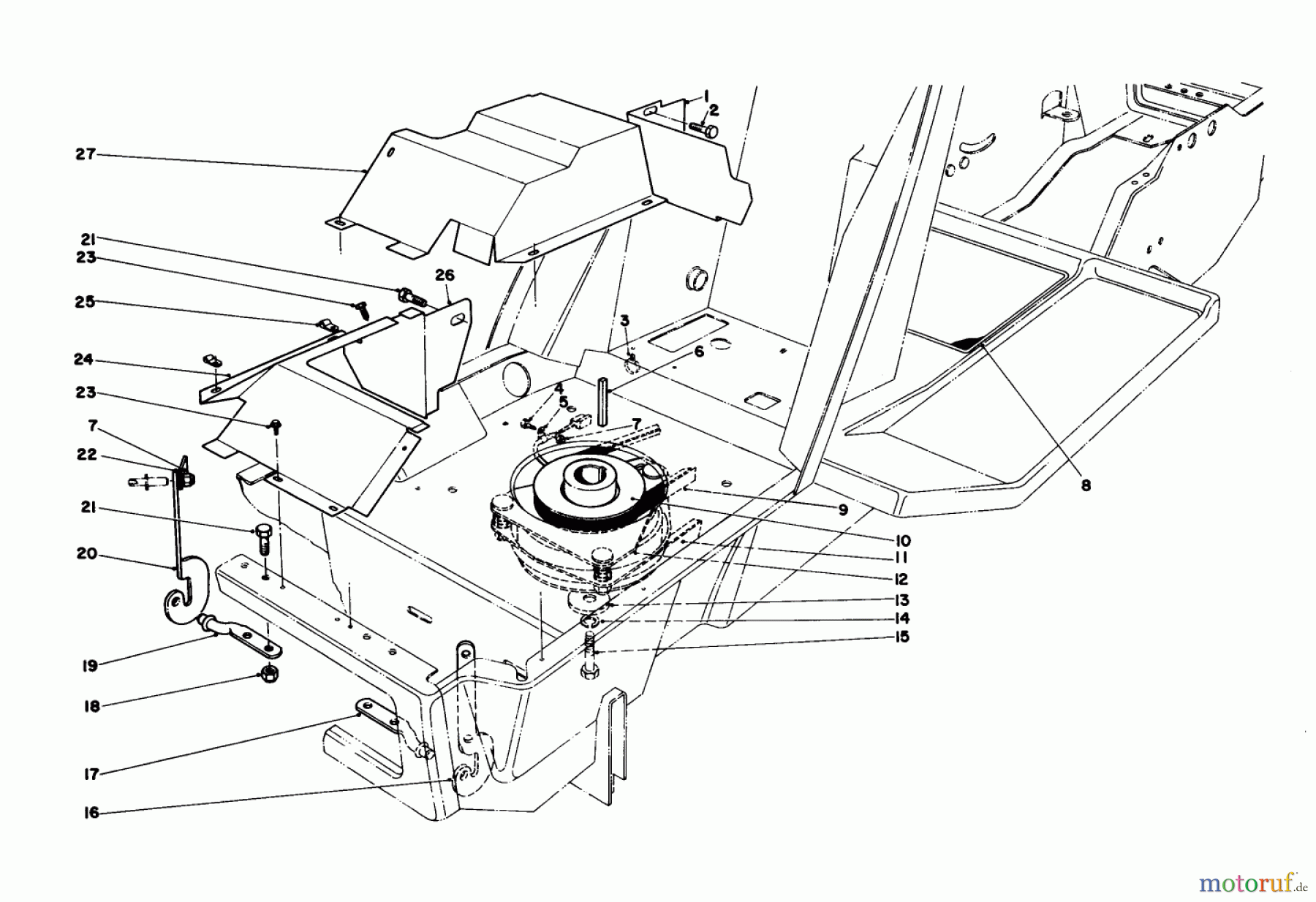  Toro Neu Mowers, Lawn & Garden Tractor Seite 1 57300 (8-32) - Toro 8-32 Front Engine Rider, 1982 (2000001-2999999) CLUTCH & PULLEY ASSEMBLY