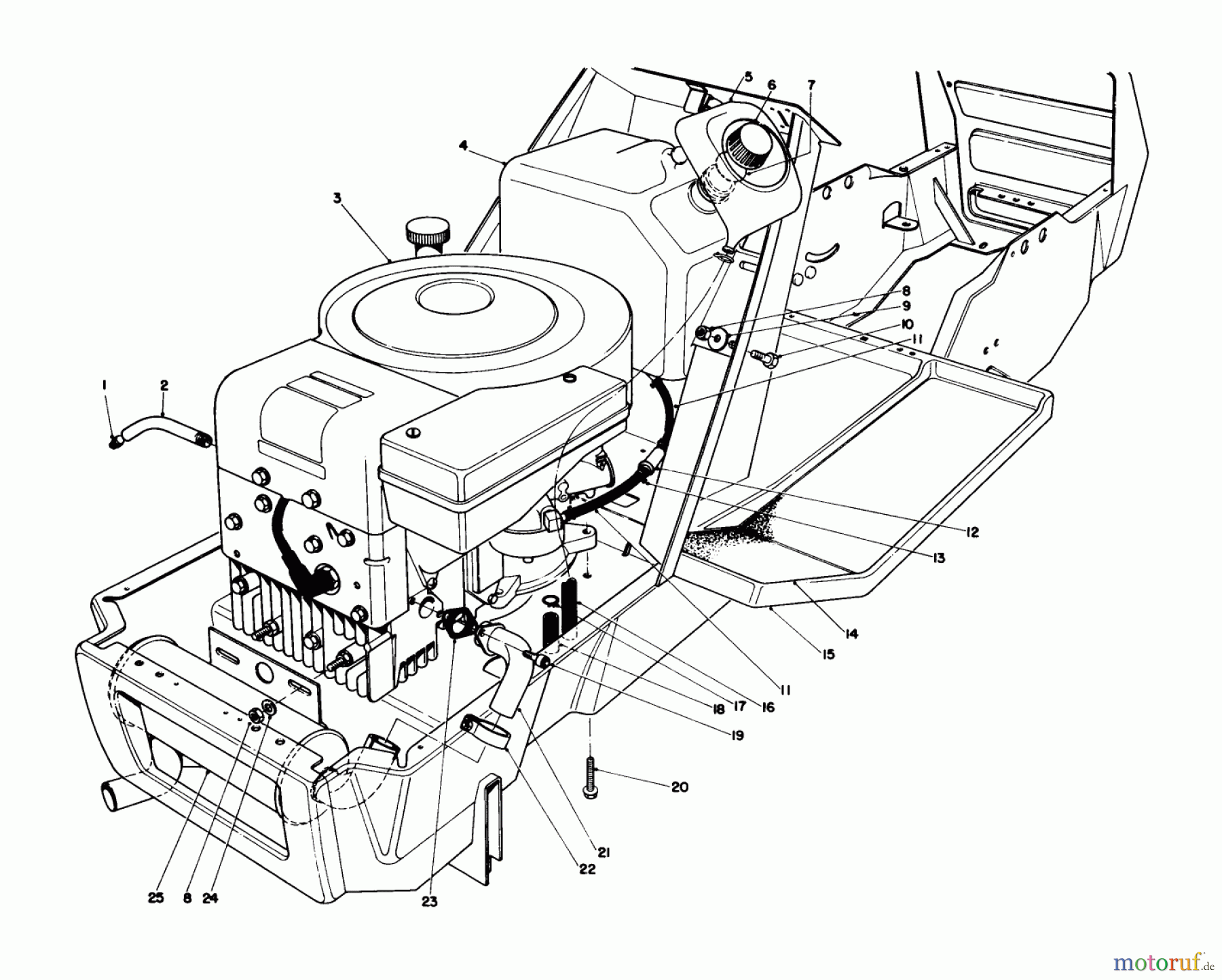  Toro Neu Mowers, Lawn & Garden Tractor Seite 1 57300 (8-32) - Toro 8-32 Front Engine Rider, 1977 (7000001-7999999) ENGINE ASSEMBLY