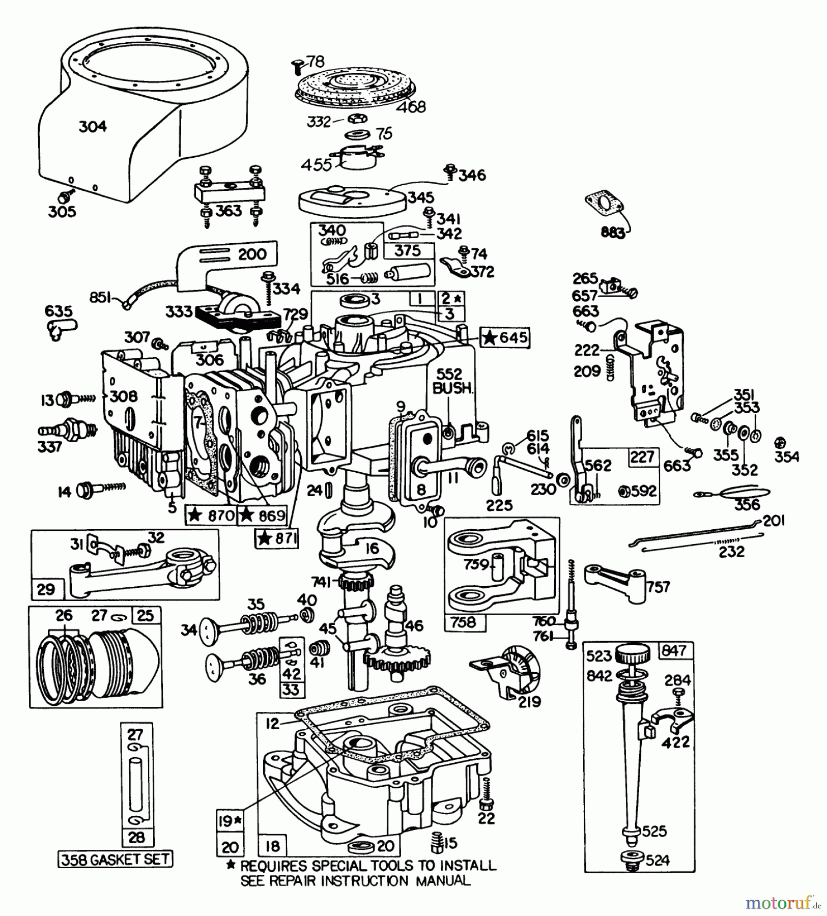  Toro Neu Mowers, Lawn & Garden Tractor Seite 1 57360 (11-32) - Toro 11-32 Lawn Tractor, 1981 (1000001-1999999) ENGINE BRIGGS & STRATTON MODEL 191707-5641-01 (MODEL 57300)