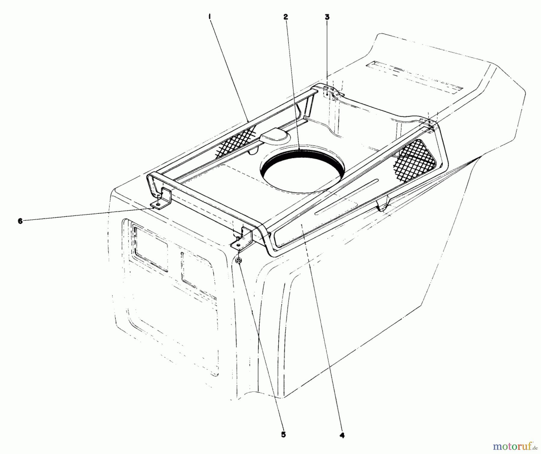  Toro Neu Mowers, Lawn & Garden Tractor Seite 1 57357 (11-44) - Toro 11-44 Lawn Tractor, 1983 (3000001-3999999) HOOD DUCT ASSEMBLY