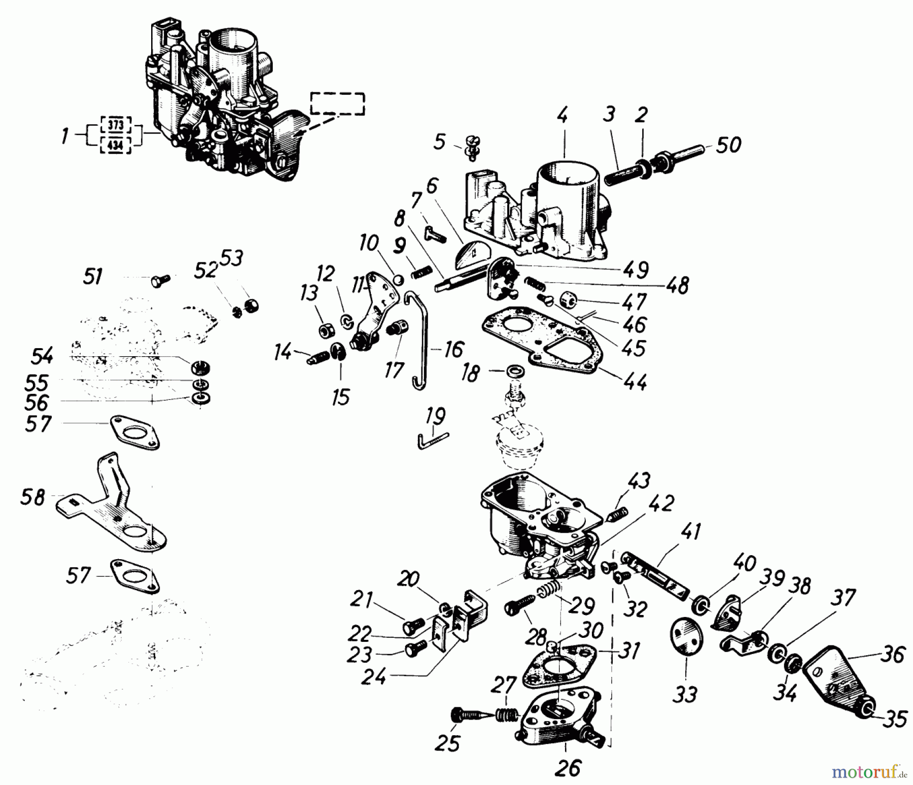  Toro Neu Mowers, Lawn & Garden Tractor Seite 1 61-20RG01 (D-250) - Toro D-250 10-Speed Tractor, 1977 CARBURETOR-