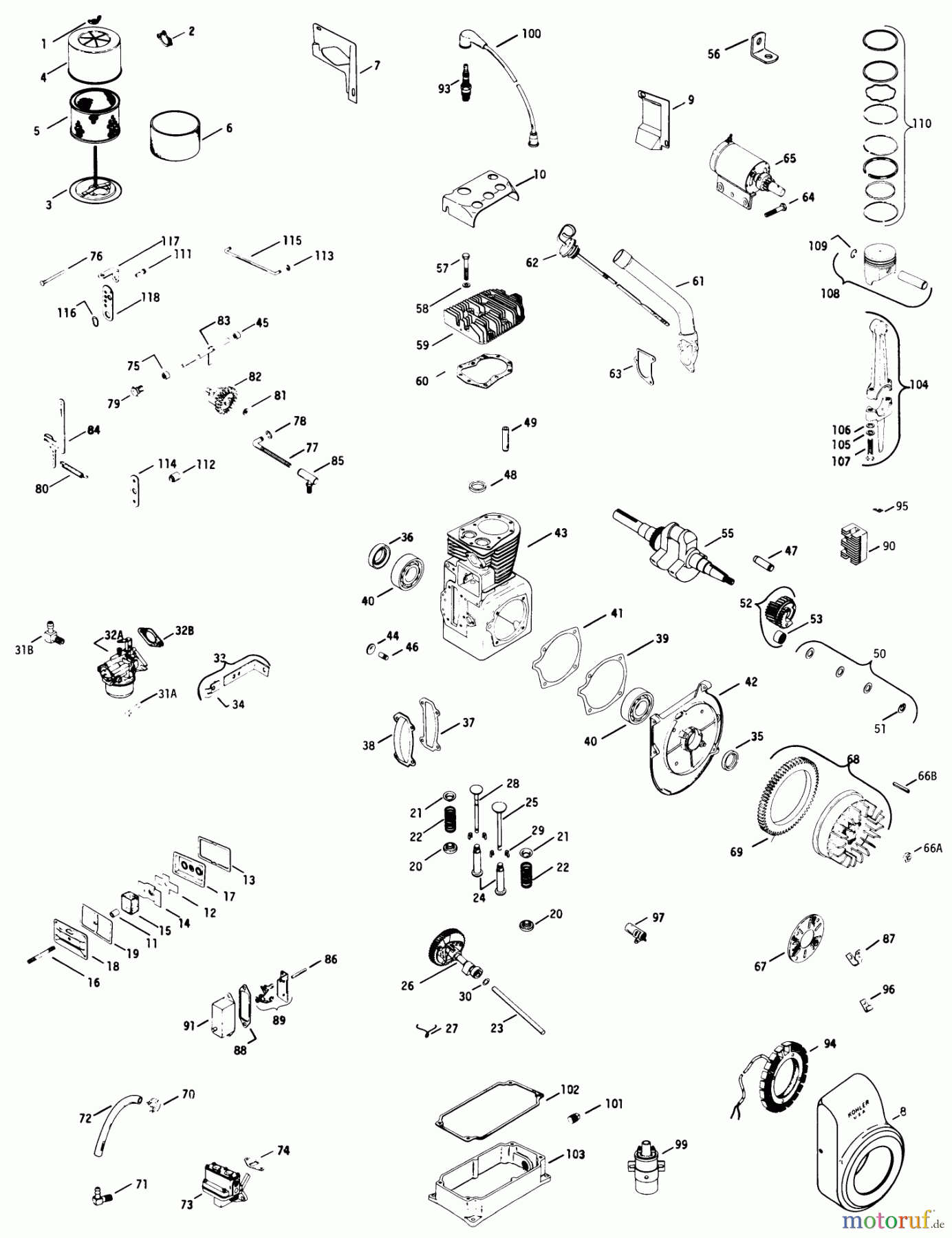  Toro Neu Mowers, Lawn & Garden Tractor Seite 1 71-16KS01 (C-160) - Toro C-160 Automatic Tractor, 1977 16 H.P. ENGINE K341S, SPEC 71128A