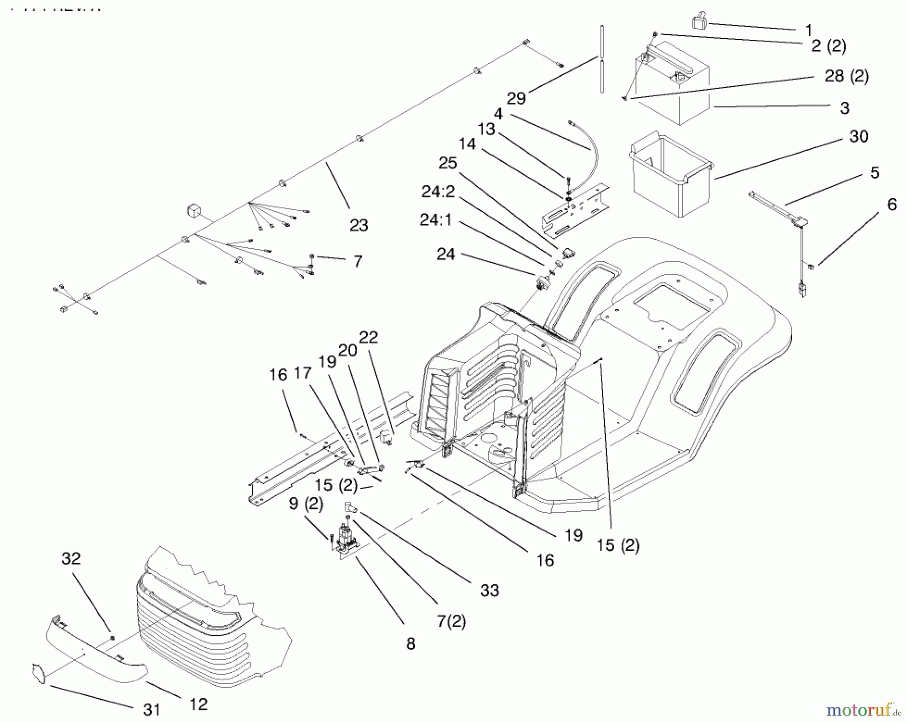  Toro Neu Mowers, Lawn & Garden Tractor Seite 1 71188 (12-32XL) - Toro 12-32XL Lawn Tractor, 1998 (8900001-8999999) ELECTRICAL ASSEMBLY