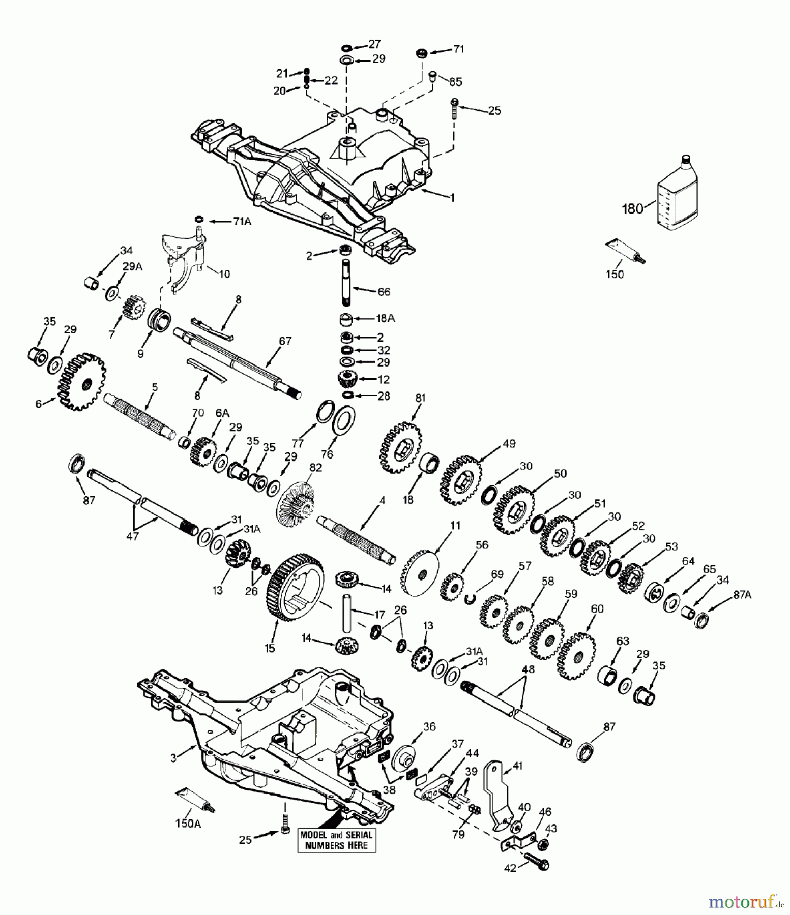  Toro Neu Mowers, Lawn & Garden Tractor Seite 1 71189 (12-32XL) - Toro 12-32XL Lawn Tractor, 1997 (7900001-7999999) PEERLESS TRANSAXLE MODEL MST 205-509