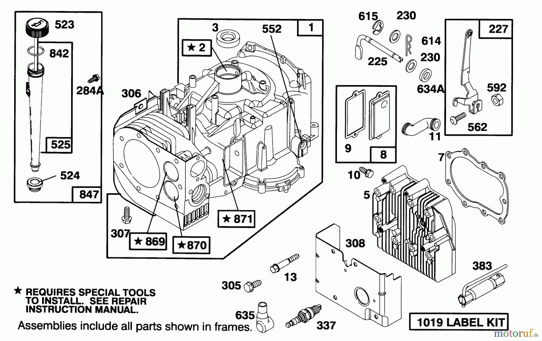  Toro Neu Mowers, Lawn & Garden Tractor Seite 1 71213 (13-38HXL) - Toro 13-38HXL Lawn Tractor, 1994 (4900001-4999999) ENGINE BRIGGS & STRATTON MODEL 28M707-0122-01 #1