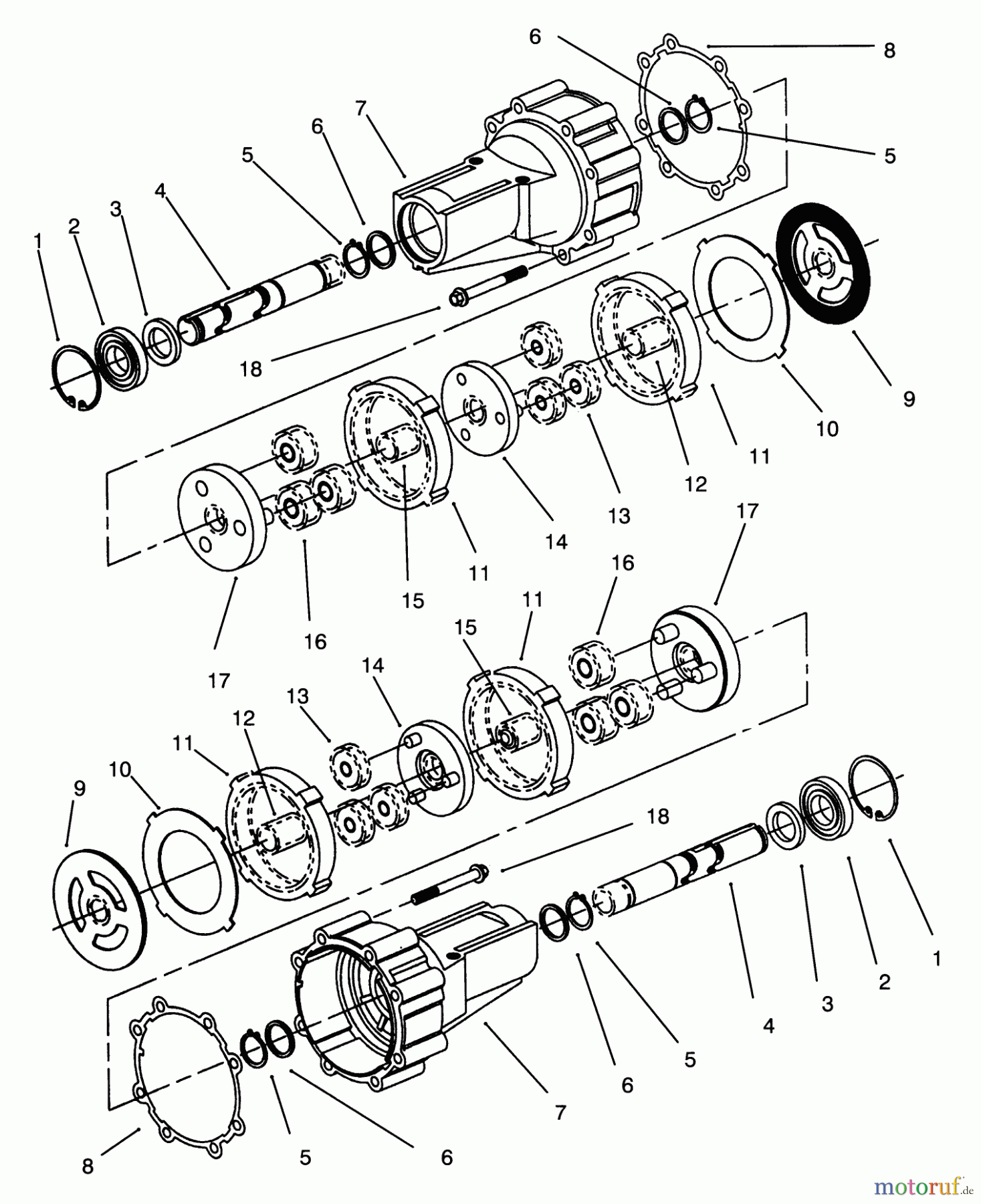 Toro Neu Mowers, Lawn & Garden Tractor Seite 1 72041 (244-H) - Toro 244-H Yard Tractor, 1993 (3900001-3999999) TRANSMISSION EATON MODEL 751-045 #2