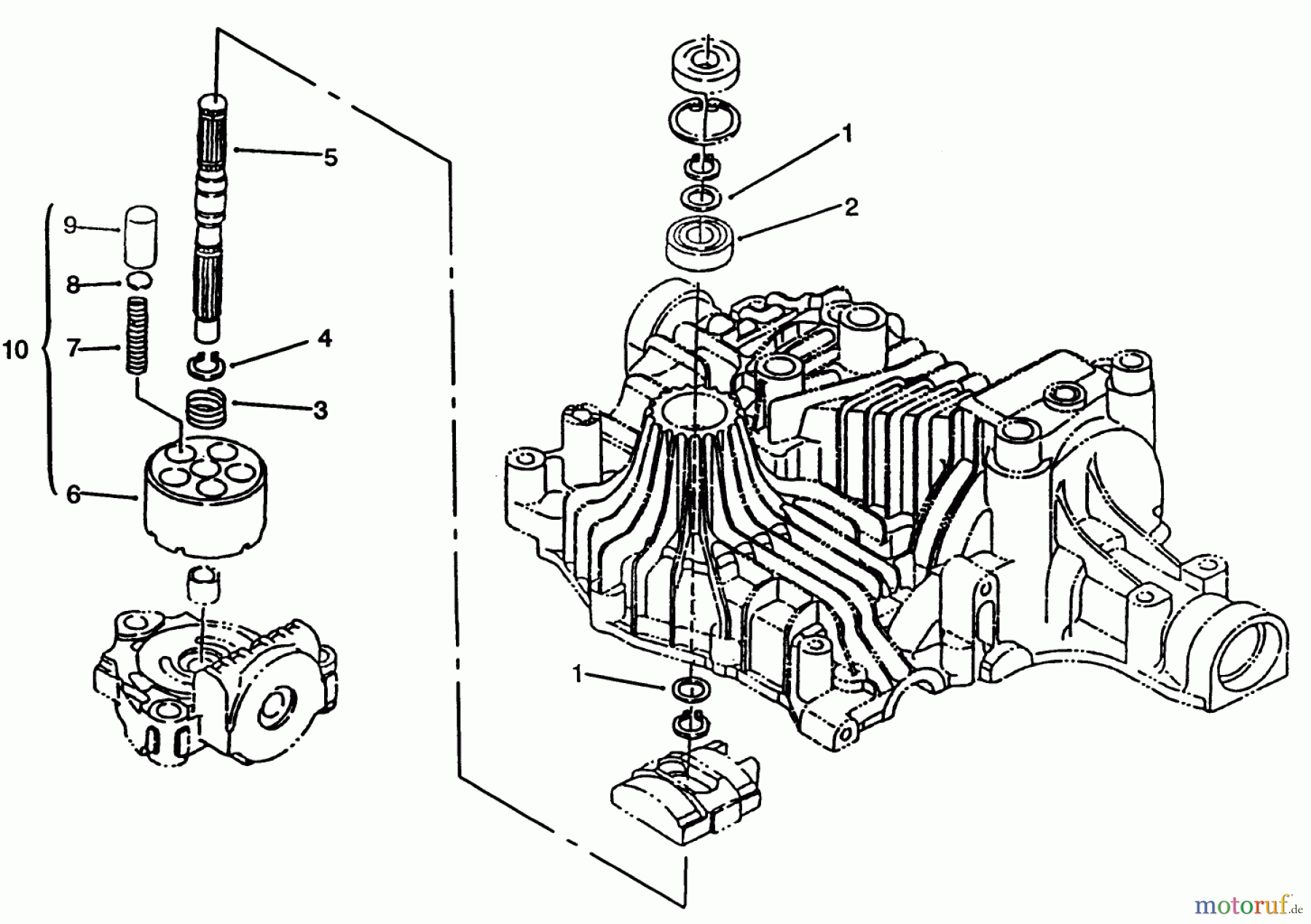 Toro Neu Mowers, Lawn & Garden Tractor Seite 1 72062 (264-6) - Toro 264-6 Yard Tractor, 1994 (4900001-4999999) PUMP SHAFT