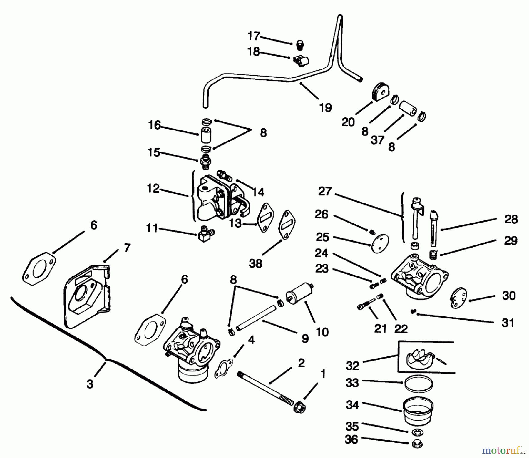  Toro Neu Mowers, Lawn & Garden Tractor Seite 1 72064 (265-H) - Toro 265-H Lawn and Garden Tractor, 1996 (6900001-6999999) FUEL SYSTEM