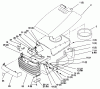 Toro 72064 (265-H) - 265-H Lawn and Garden Tractor, 1996 (6900001-6999999) Listas de piezas de repuesto y dibujos HOOD AND GRILL