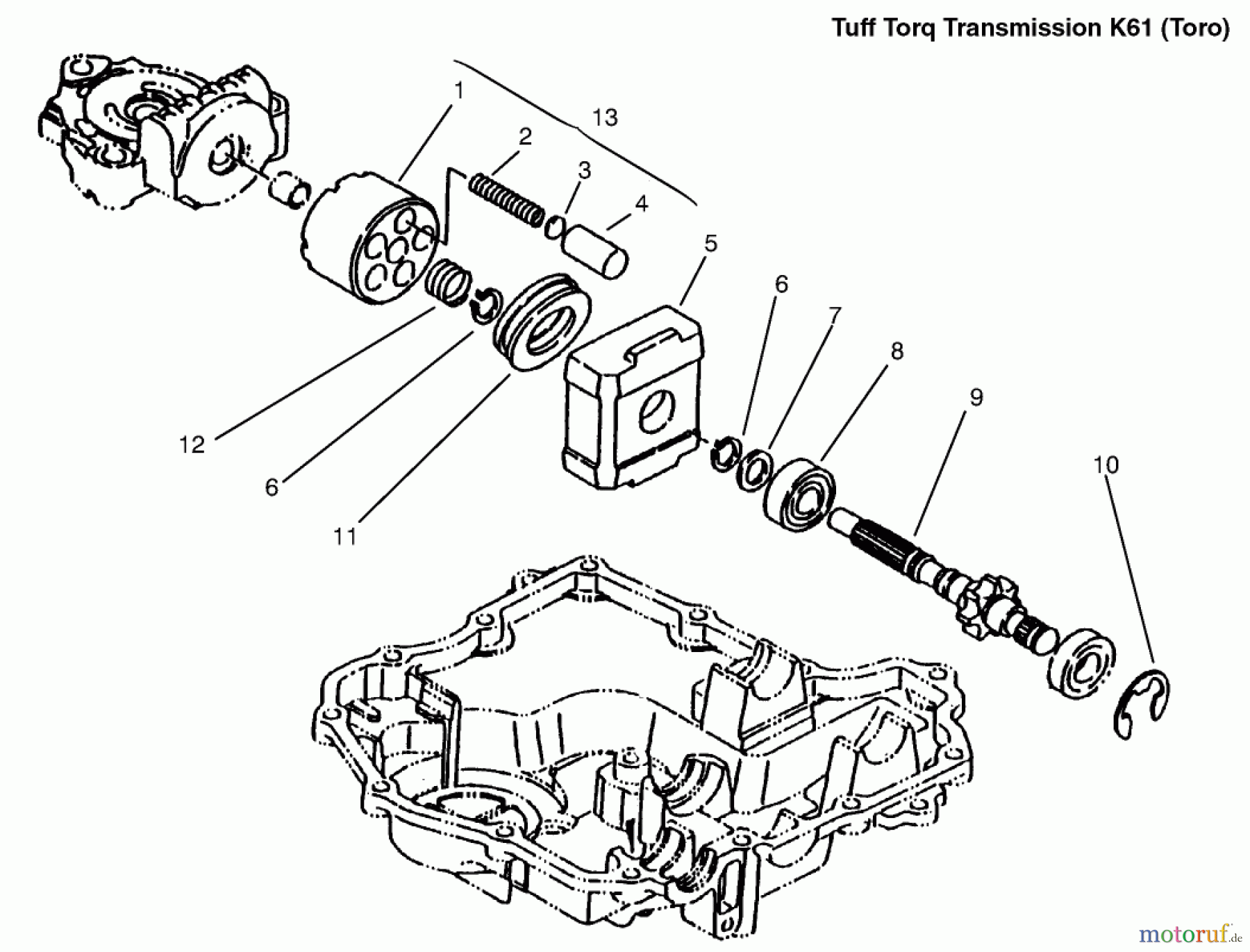  Toro Neu Mowers, Lawn & Garden Tractor Seite 1 72070 (265-H) - Toro 265-H Lawn and Garden Tractor, 1999 (9900001-9999999) MOTOR SHAFT