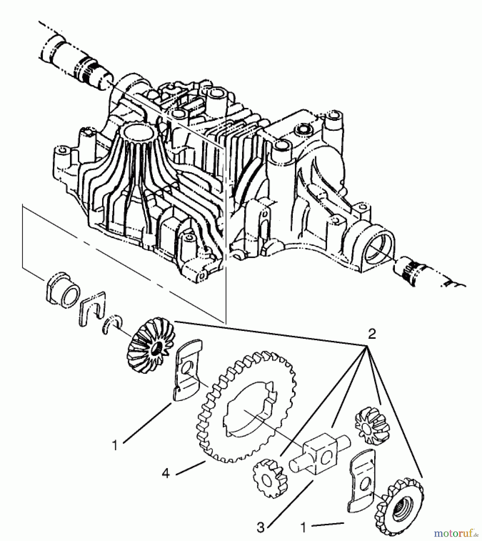  Toro Neu Mowers, Lawn & Garden Tractor Seite 1 72104 (267-H) - Toro 267-H Lawn and Garden Tractor, 1997 (7900001-7999999) DIFFERENTIAL GEAR