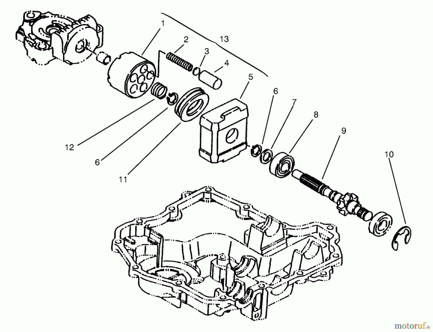  Toro Neu Mowers, Lawn & Garden Tractor Seite 1 72104 (267-H) - Toro 267-H Lawn and Garden Tractor, 1998 (8900001-8900599) MOTOR SHAFT