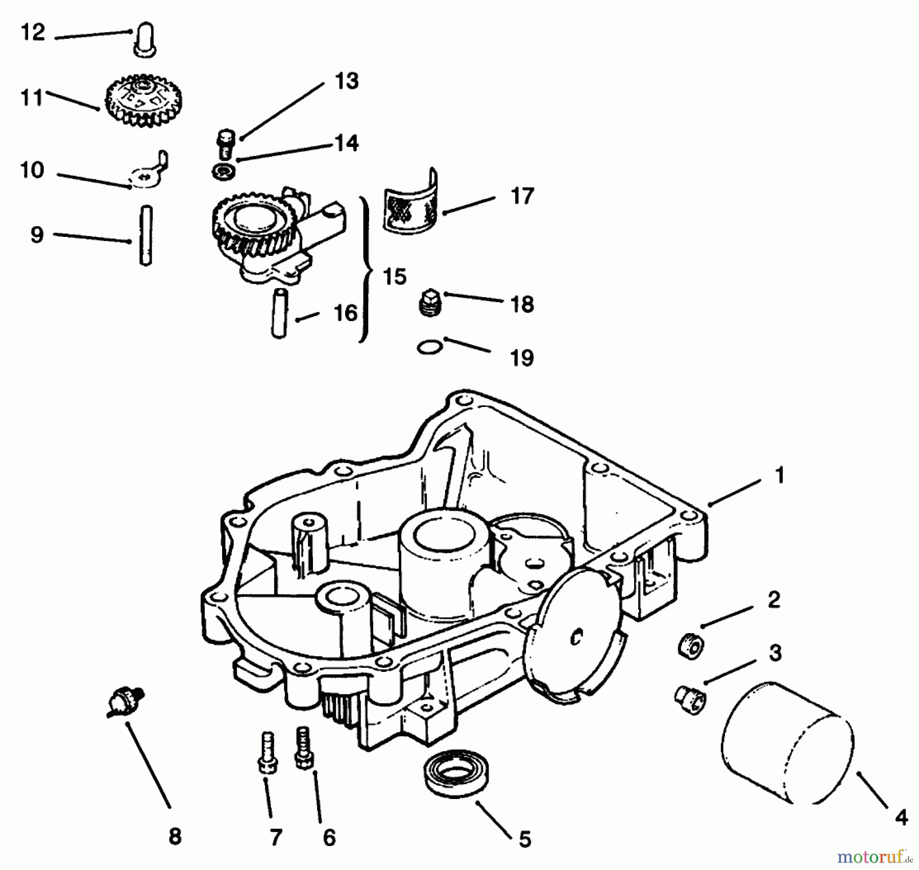  Toro Neu Mowers, Lawn & Garden Tractor Seite 1 72102 (269-H) - Toro 269-H Lawn and Garden Tractor, 1996 (6900001-6999999) OIL PAN/LUBRICATION